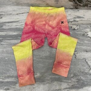 Hurley Kids Tropical Print Leggings - Pink and Yellow size 5T